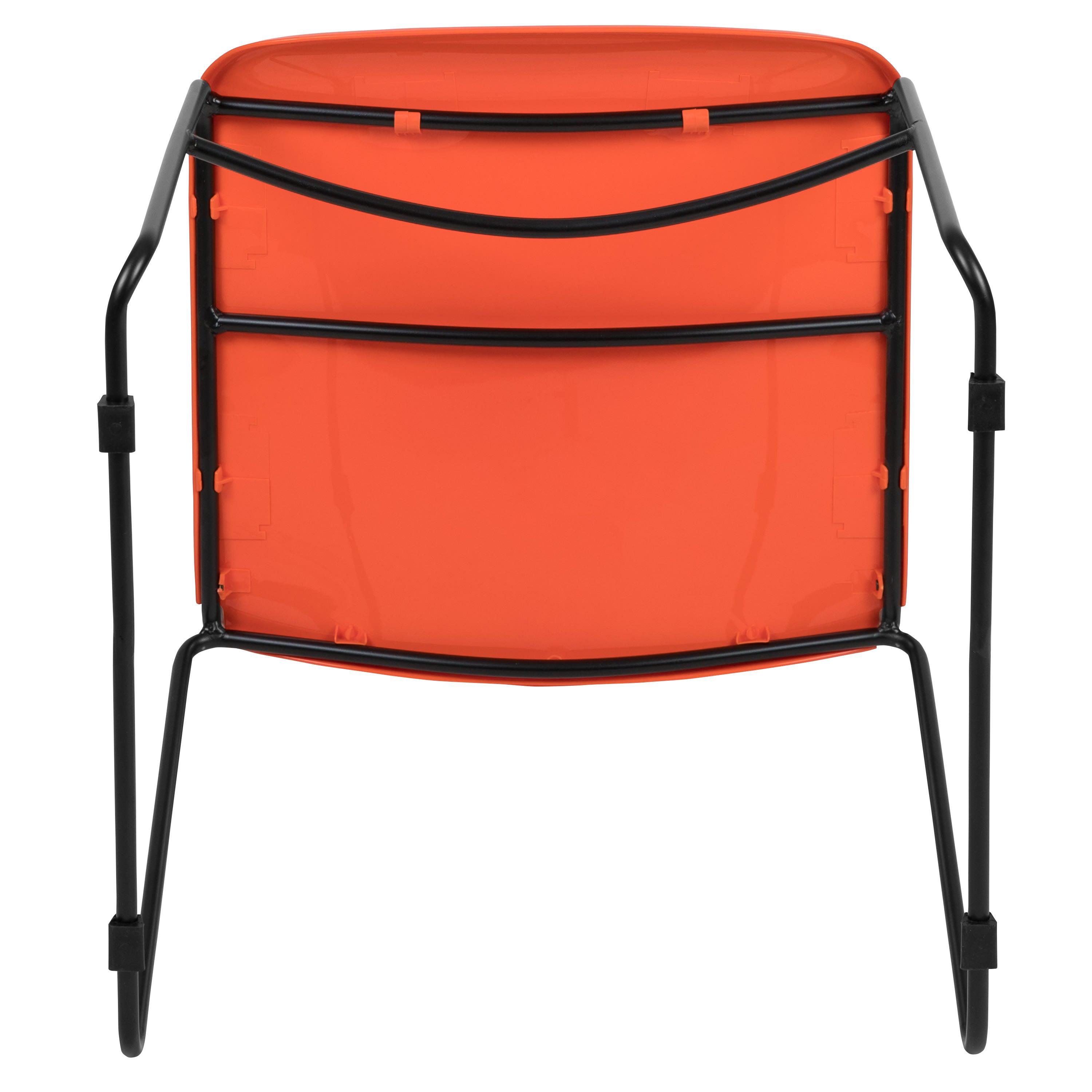 Flash Hercules Series 880 lb Capacity Ultra-Compact Stack Chair Metal Frame Black