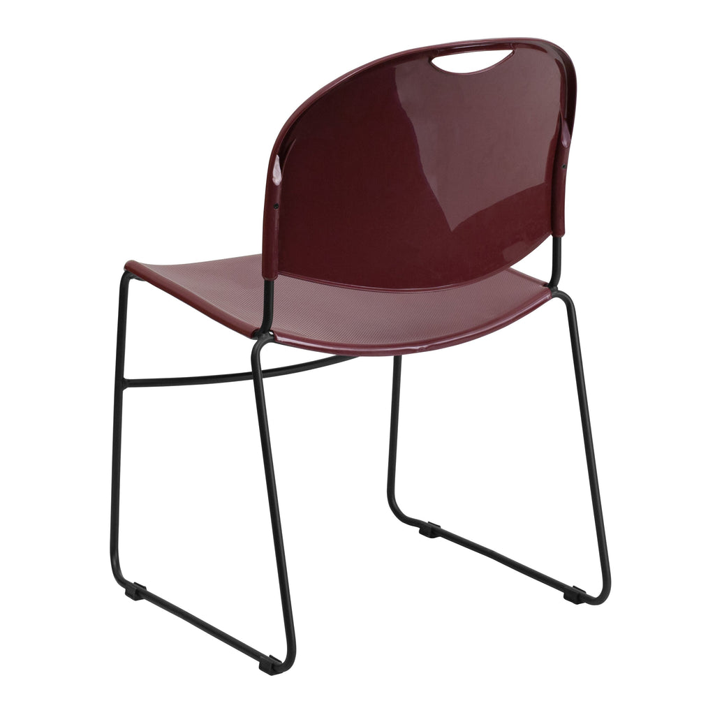 Flash Hercules Series 880 lb Capacity Ultra-Compact Stack Chair Metal Frame Black