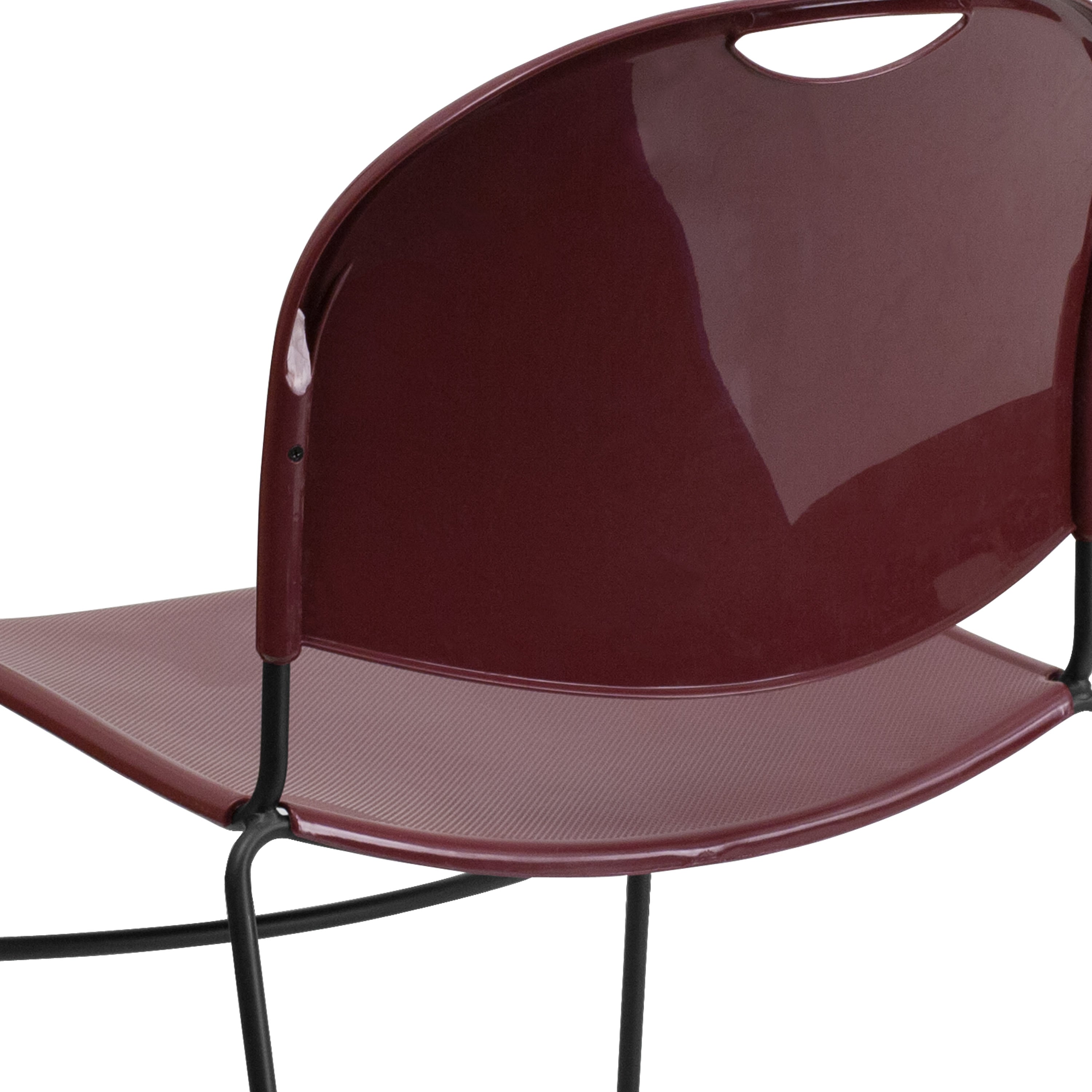 Flash Hercules Series 880 lb Capacity Ultra-Compact Stack Chair Metal Frame Black