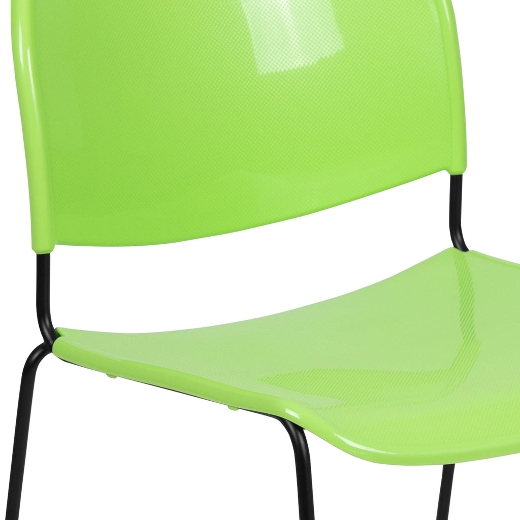 Flash Hercules Series 880 lb Capacity Ultra-Compact Stack Chair Metal Frame Black