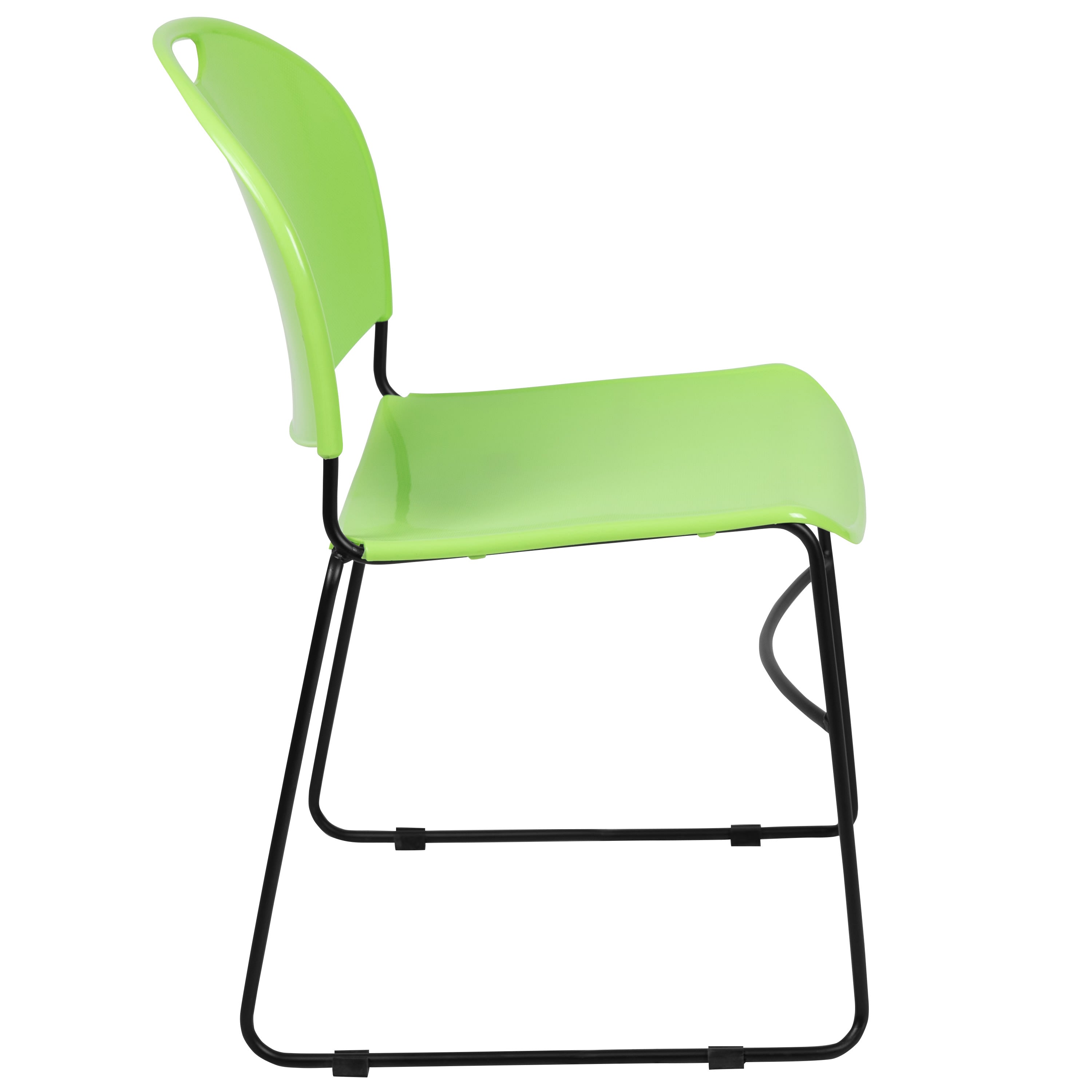 Flash Hercules Series 880 lb Capacity Ultra-Compact Stack Chair Metal Frame Black