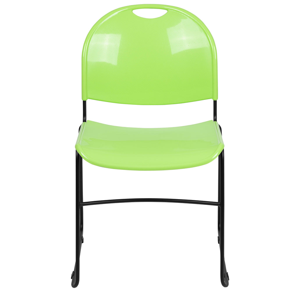 Flash Hercules Series 880 lb Capacity Ultra-Compact Stack Chair Metal Frame Black