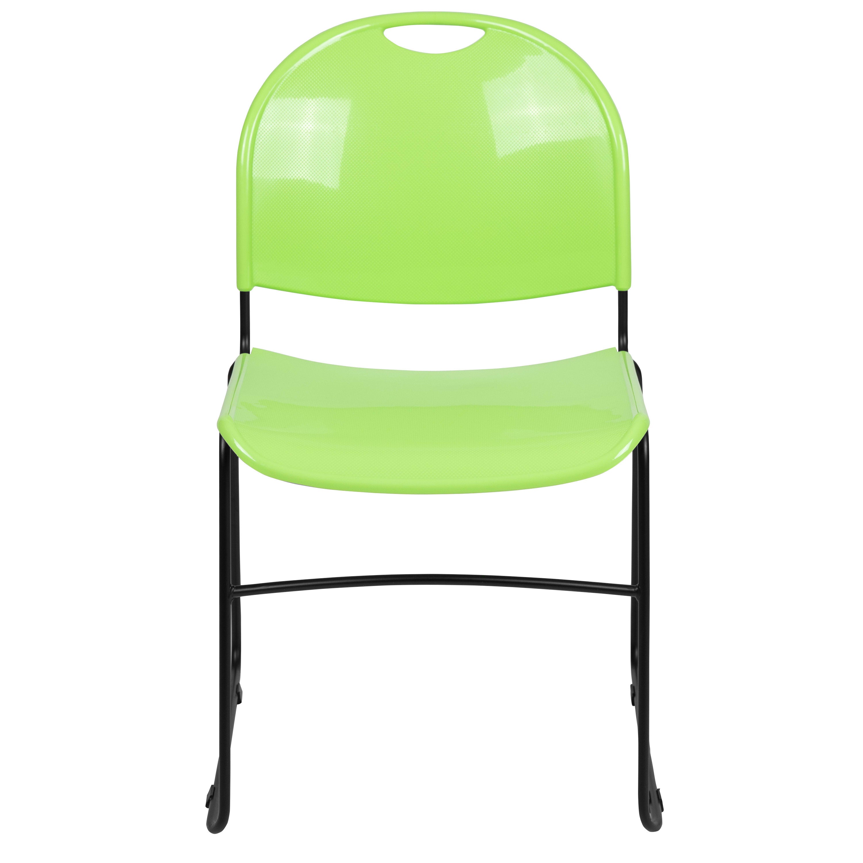 Flash Hercules Series 880 lb Capacity Ultra-Compact Stack Chair Metal Frame Black