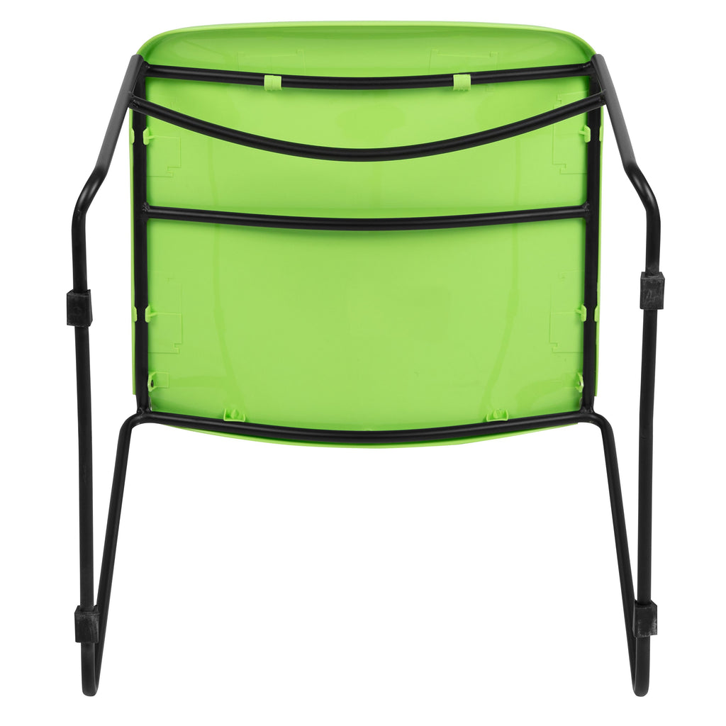 Flash Hercules Series 880 lb Capacity Ultra-Compact Stack Chair Metal Frame Black