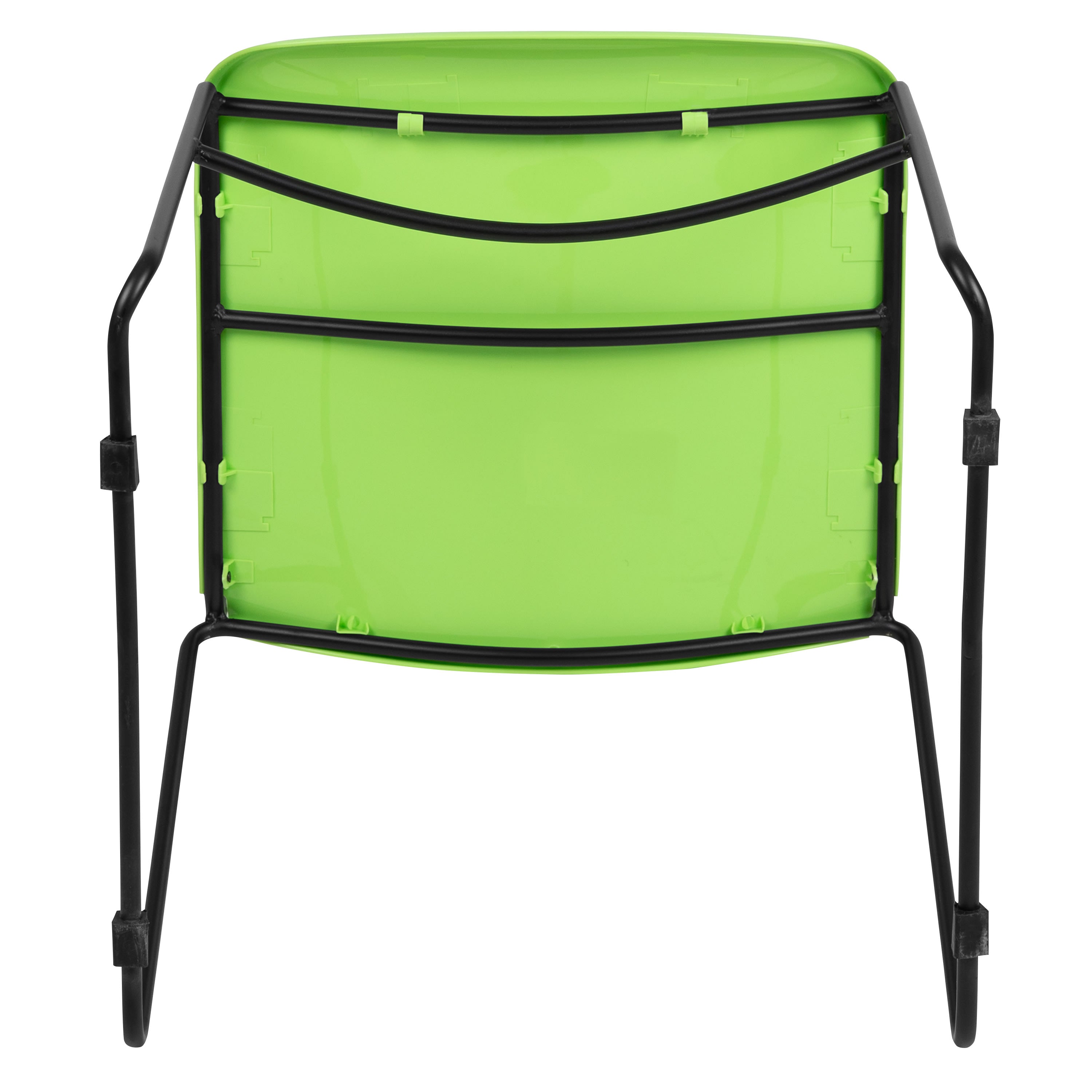 Flash Hercules Series 880 lb Capacity Ultra-Compact Stack Chair Metal Frame Black