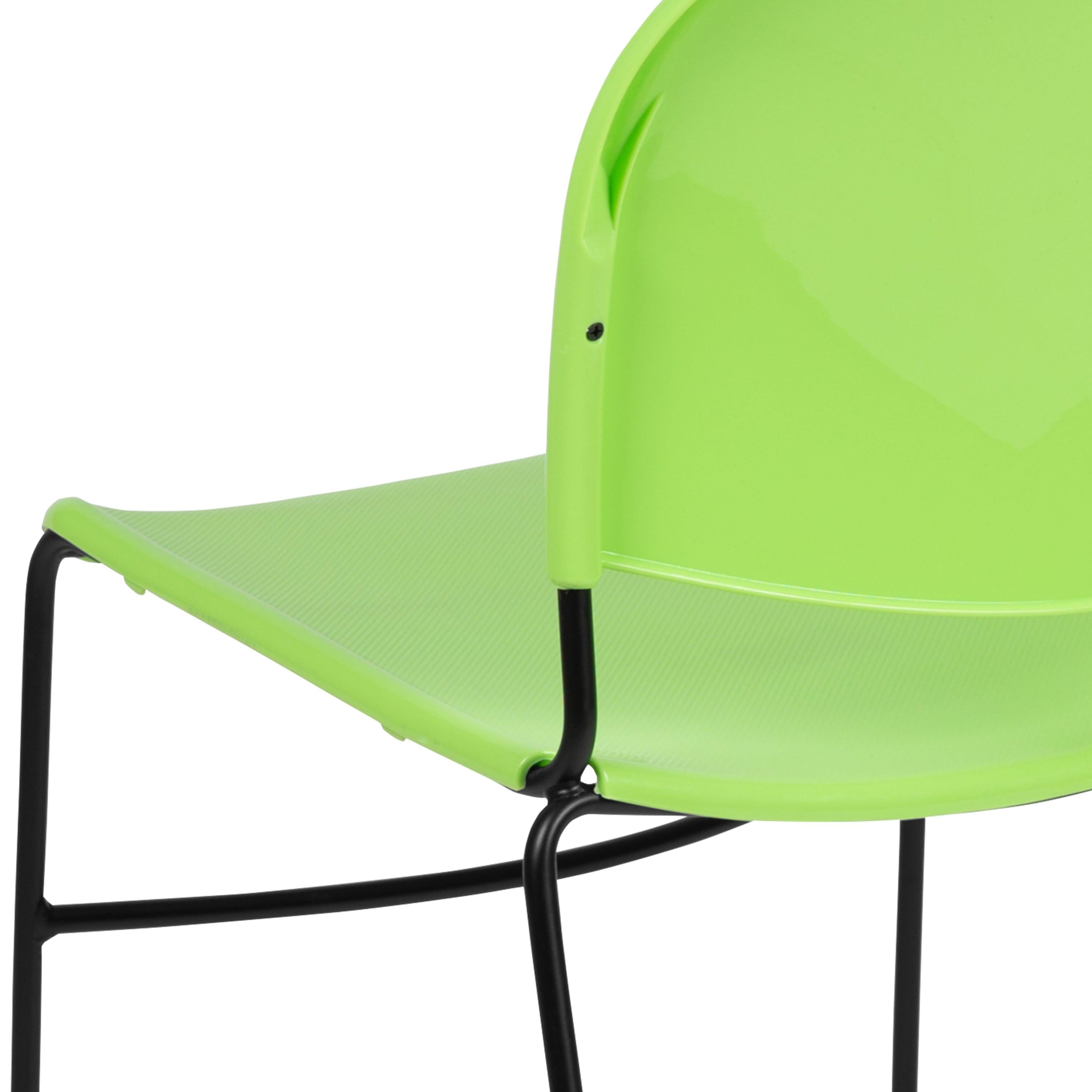 Flash Hercules Series 880 lb Capacity Ultra-Compact Stack Chair Metal Frame Black