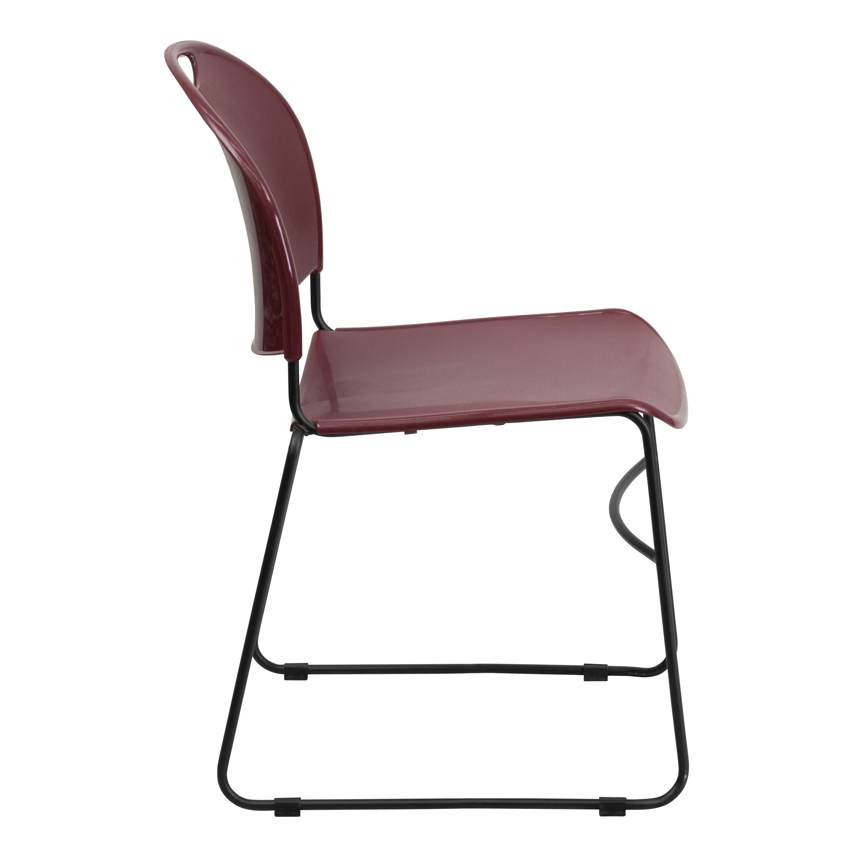 Flash Hercules Series 880 lb Capacity Ultra-Compact Stack Chair Metal Frame Black
