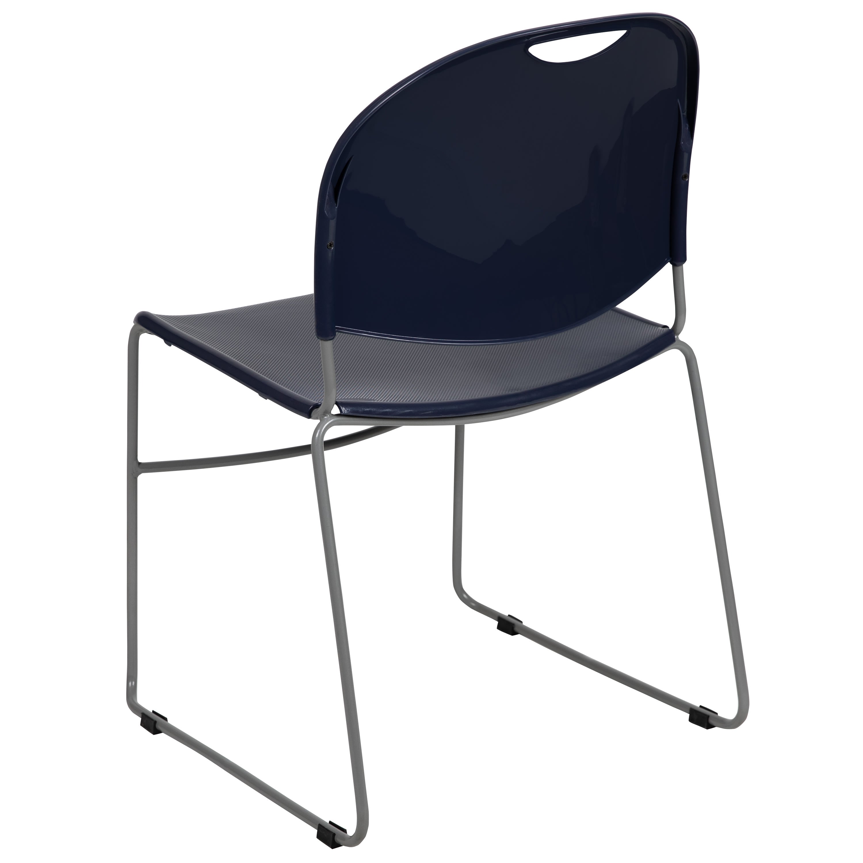 Flash Hercules Series 880 lb Capacity Ultra-Compact Stack Chair Metal Frame Black
