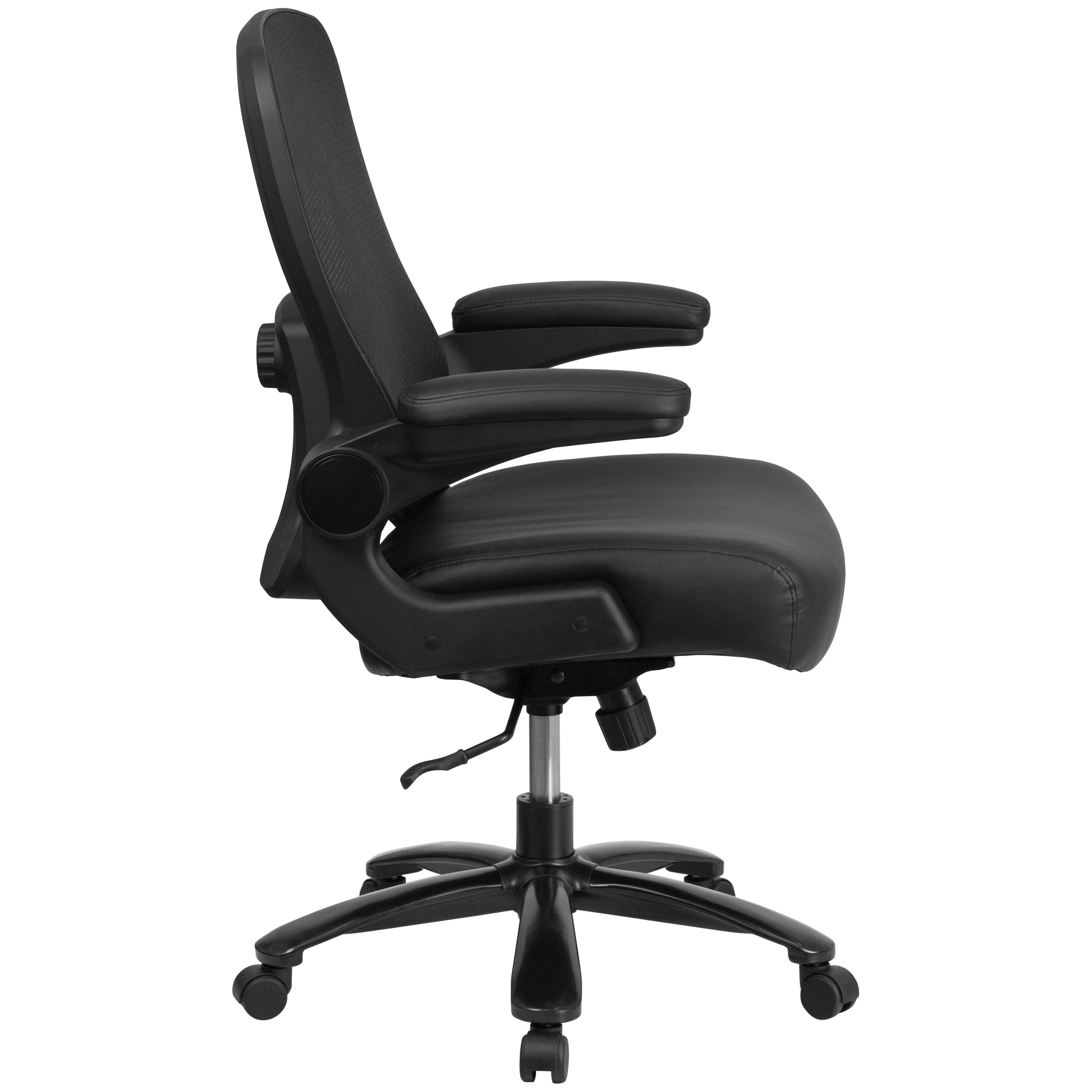 FLASH Hercules Series Big & Tall Mesh Executive Swivel Ergonomic Office Chair 500 lb Black LeatherSoft