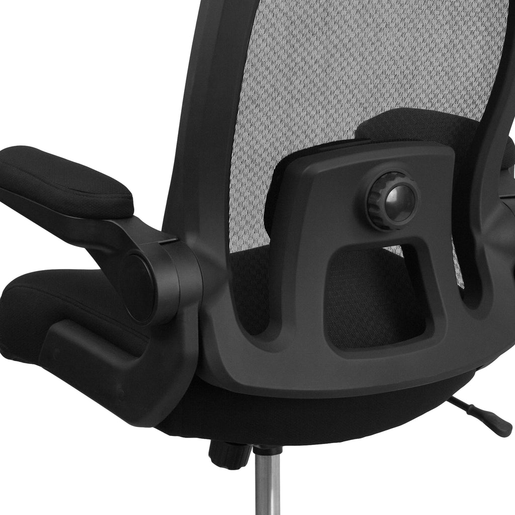 FLASH Hercules Series Big & Tall Mesh Executive Swivel Ergonomic Office Chair 500 lb Black LeatherSoft