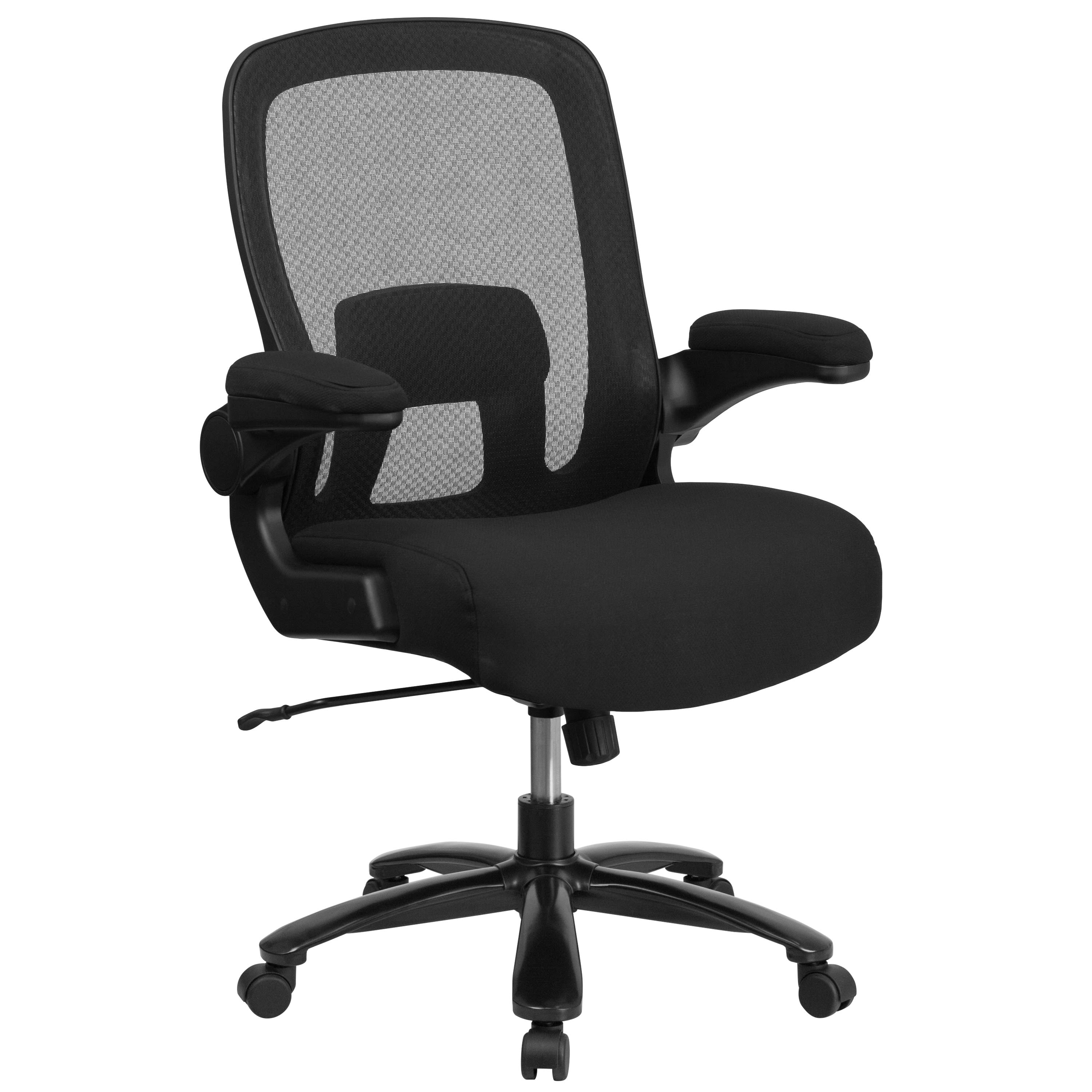 FLASH Hercules Series Big & Tall Mesh Executive Swivel Ergonomic Office Chair 500 lb Black LeatherSoft