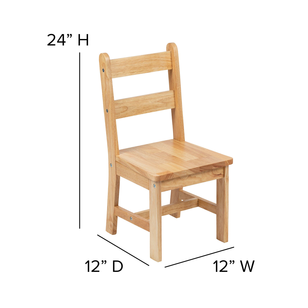 FLASH Kids Solid Hardwood Table and Chair Set 3 Piece