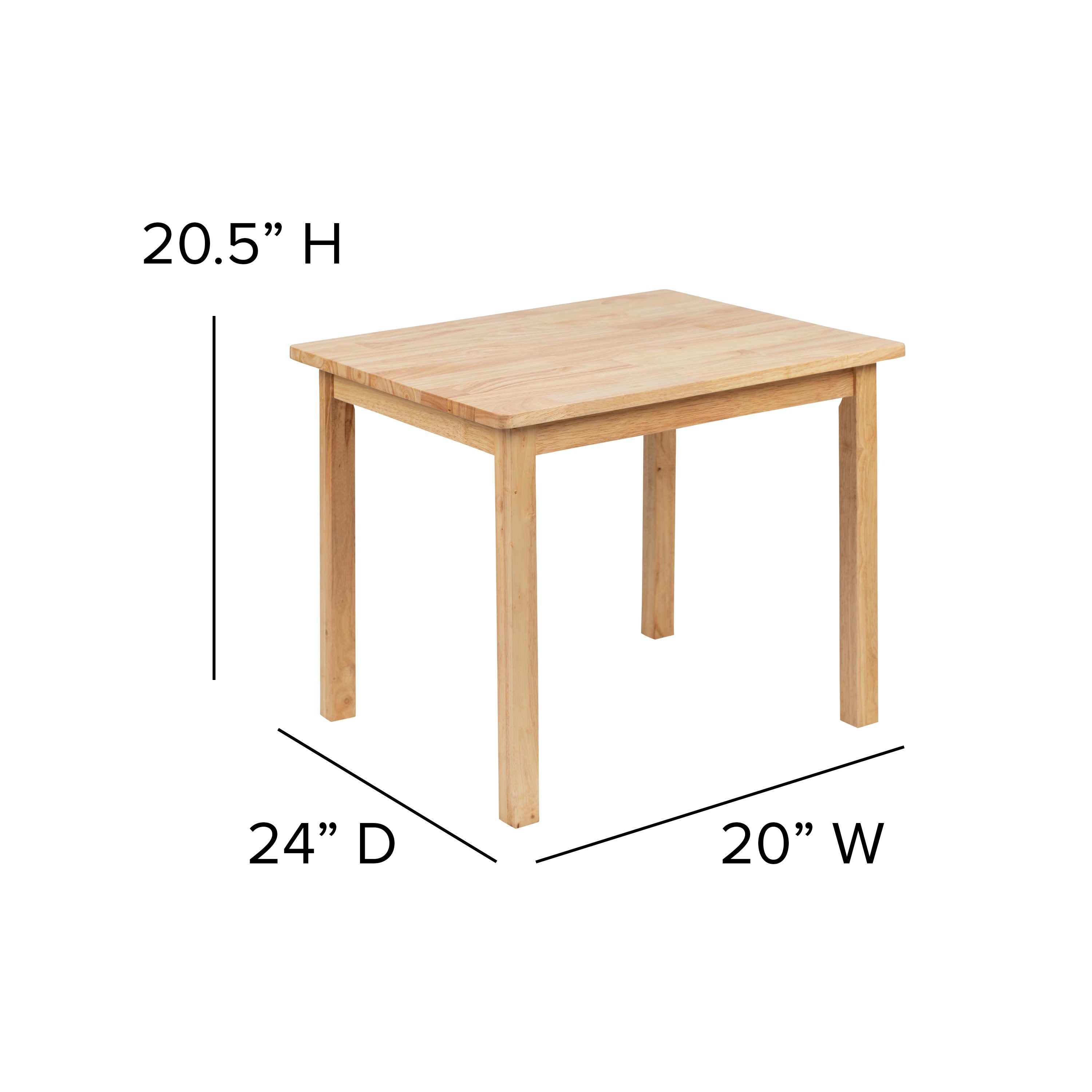 FLASH Kids Solid Hardwood Table and Chair Set 3 Piece
