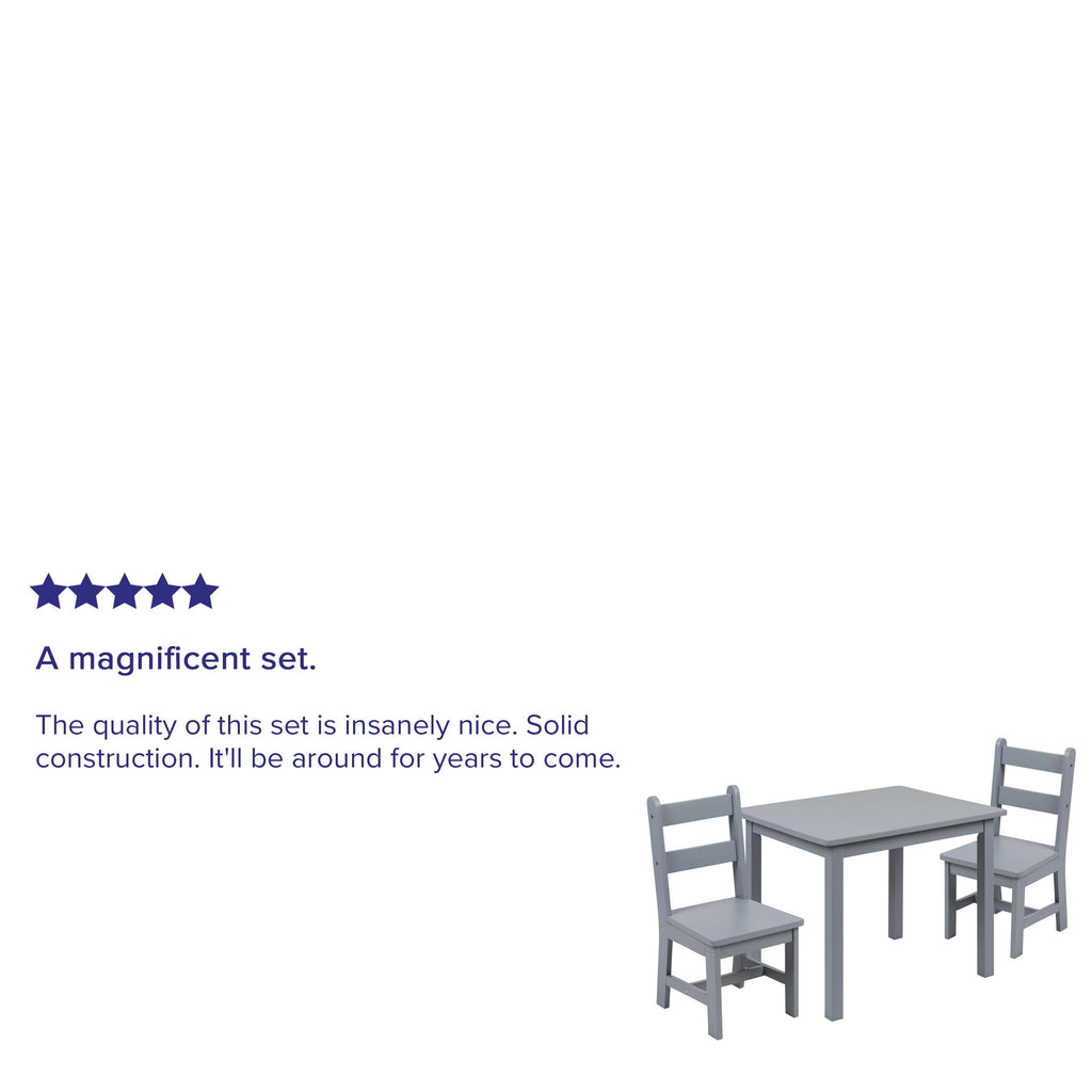 FLASH Kids Solid Hardwood Table and Chair Set 3 Piece