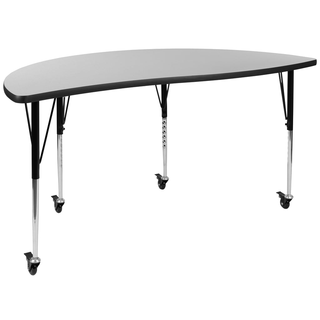 FLASH 60" Circle Wave Flexible Activity Table Set with 16" Stack Chairs