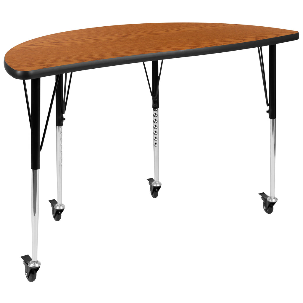 FLASH 76" Oval Wave Flexible Activity Table Set with 18" Stack Chairs