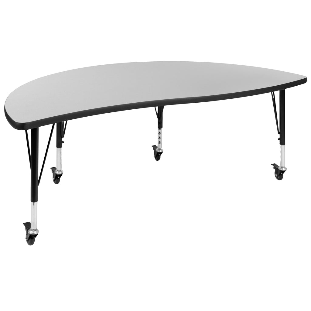 FLASH 86" Oval Wave Flexible Activity Table Set with 12" Stack Chairs